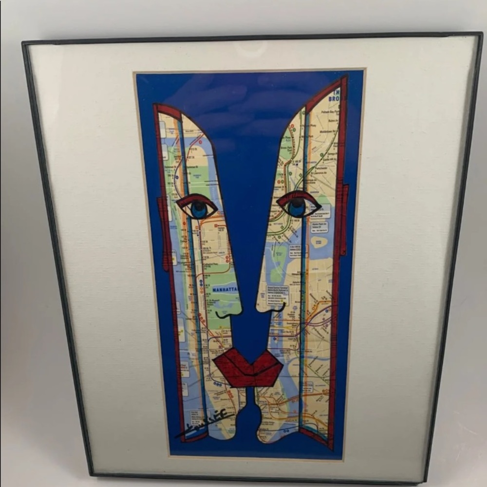 New York Street Art Paint on Subway Map